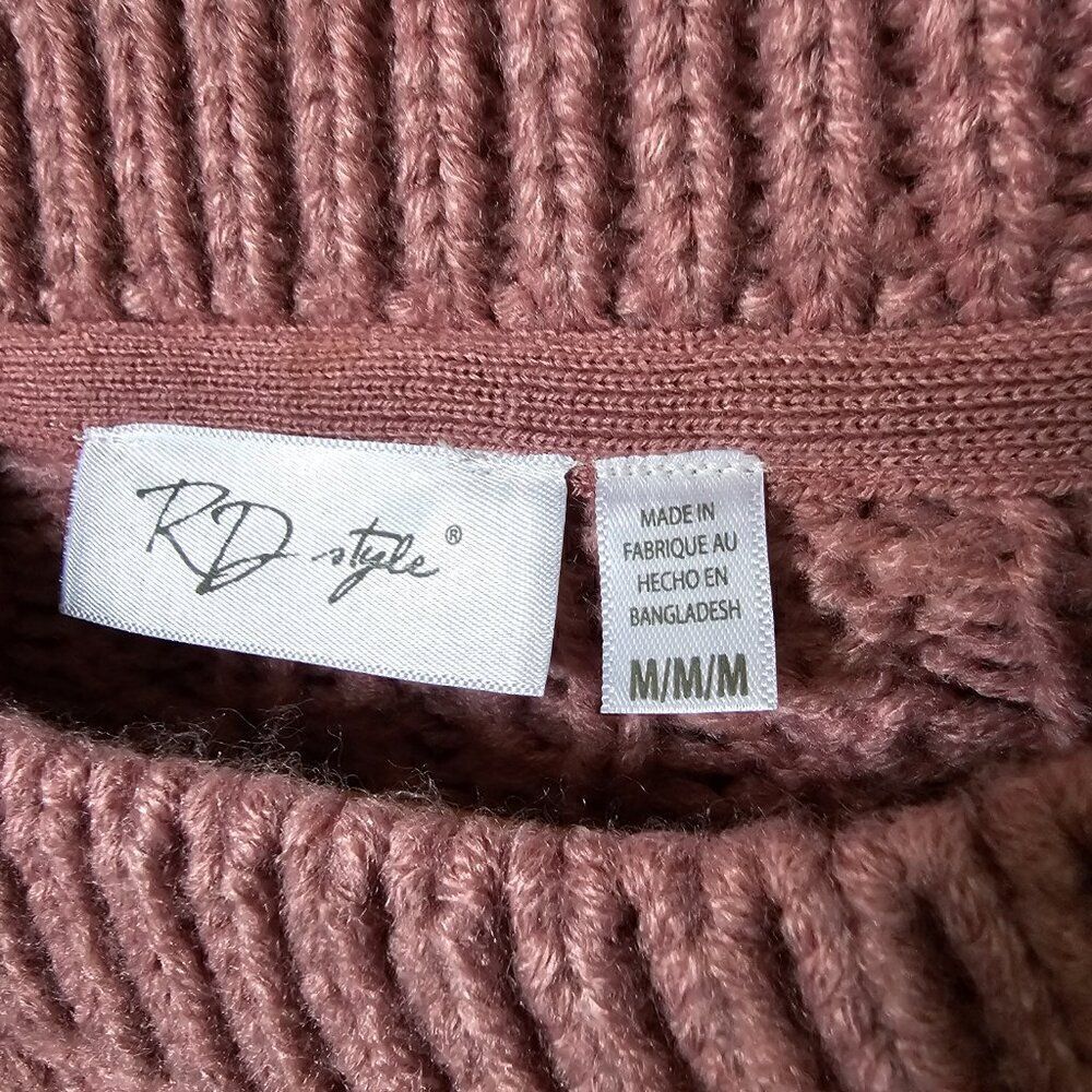 NWT RD STYLE PINK CHUNKY PULLOVER SWEATER COZY SIZE M - Picture 12 of 16